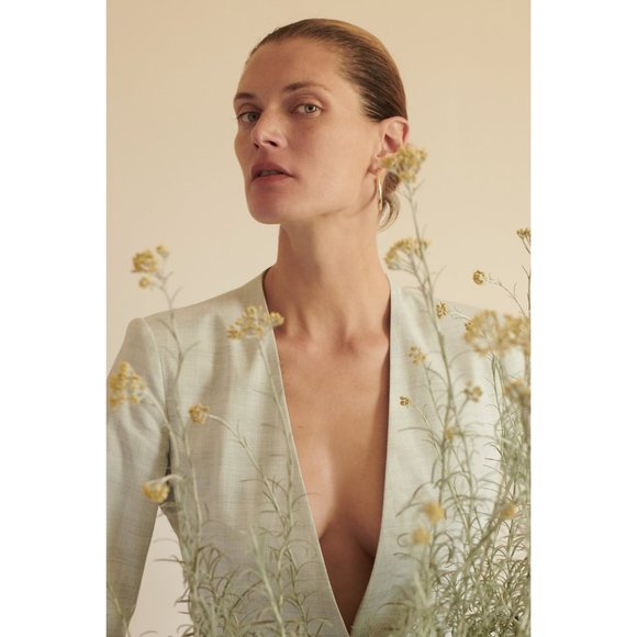 Zara Oversized Plaid Blazer Jacket Preppy Light Academia Plaid Check Relaxed Fit - Picture 8 of 8